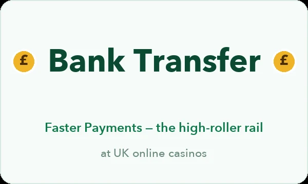 Bank transfer casinos UK — Faster Payments and BACS withdrawals