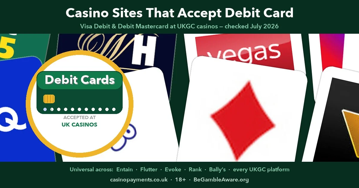 UK casino sites that accept debit cards — bet365, MrQ, William Hill, PlayOJO, Sky Vegas and more
